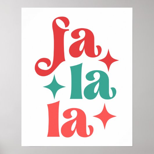 Poster Fa La La - Festive vacances Typographie Design (Devant)