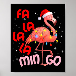 Poster Fa La La La Mingo Flamingo Noël Hommes Femmes Enfa