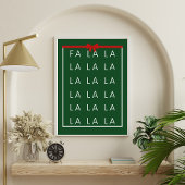 Poster Fa La La La - Mur de Noël amusant et élégant Impri