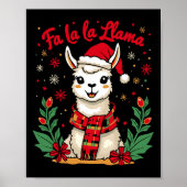 Poster Fa La La Llama Funny Llama Noël Alpaca Animal (Devant)