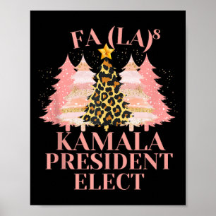 Poster Fa La La Pink Noël Kamala Président Elect Hol