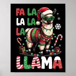 Poster Fa La Llama Funny Llama Amoureux des animaux de No