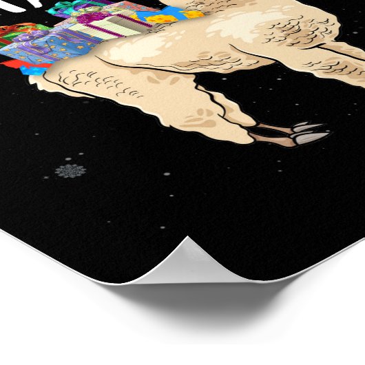 Poster Fa La Llama Llama Noël avec boîte de Noël (Coin)