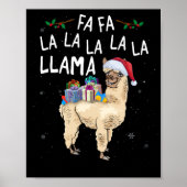 Poster Fa La Llama Llama Noël avec boîte de Noël (Devant)