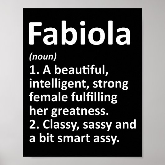 Poster Fabiola Définition Nom personnalisé Funny Christm (Devant)