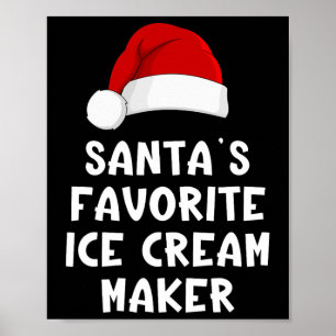 Poster Fabricant de glace préféré du Père Noël de Noël Dr