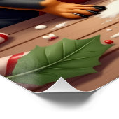 Poster Fabricants de biscuits de Noël de teckel Fête de p (Coin)