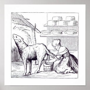 Poster Fabrication de fromages en Suisse, après bois