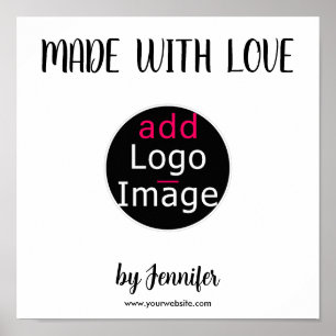 Poster Fabriqué Avec Amour Moderne Professionnel Logo Per