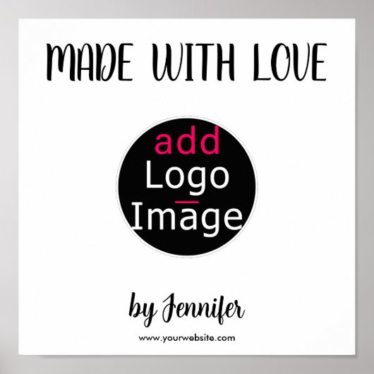 Poster Fabriqué Avec Amour Moderne Professionnel Logo Per (Devant)