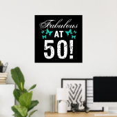 Poster Fabuleux 50e anniversaire pour elle (Bureau à domicile)