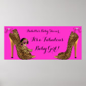 Poster Fabuleux Baby shower bébé mignonne fille Leopard C (Devant)
