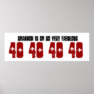 Poster Fabulous 40 Anniversaire bannière fête Nom personn