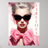 Poster Fabulous Mode Modèle Bow rose (Devant)