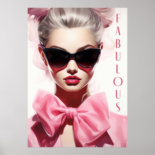 Poster Fabulous Mode Modèle Bow rose (Devant)
