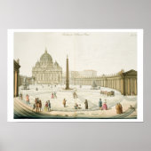 Poster Façade de Saint-Pierre à Rome avec Piazza in f (Devant)