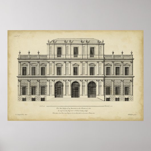 Poster Façade de style théâtral de Colen Campbell (Devant)