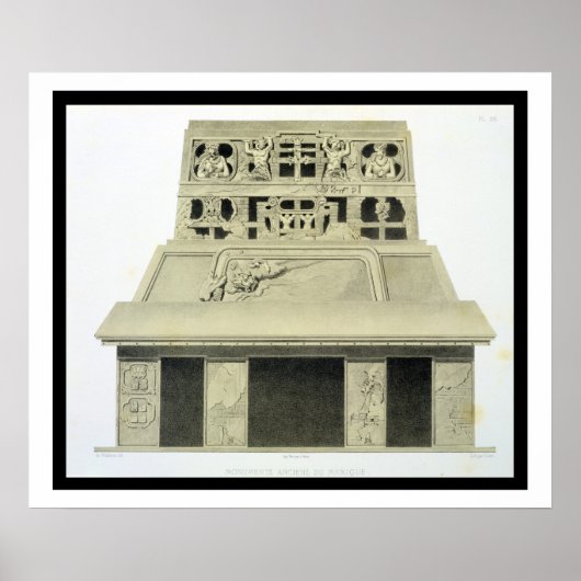 Poster Façade du Temple du Soleil, Palenque, plaque 2 (Devant)