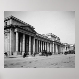 Poster Façade est de la gare de Penn, 1910. Photo ancienn