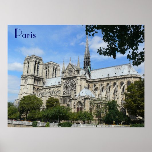 Poster Façade Sud, Cathédrale Notre-Dame, Paris, France (Devant)