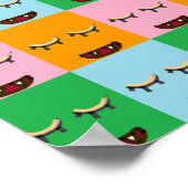 Poster Face de bloc de monstre souriant (Coin)
