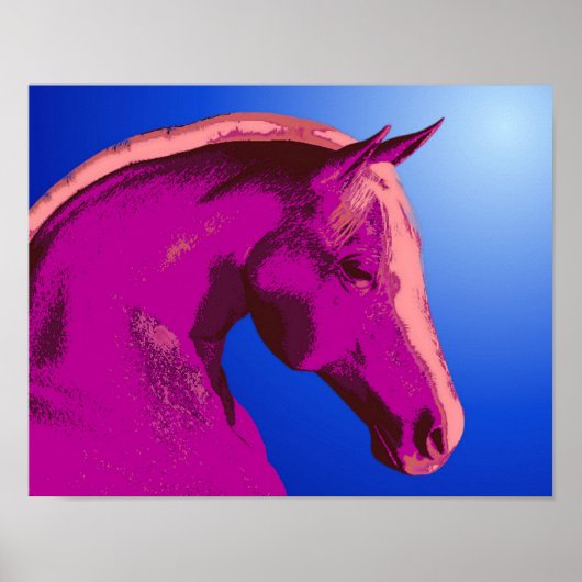 Poster Face de cheval rose Imaginaire (Devant)
