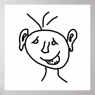 Poster Face de dessin amusante