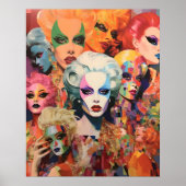 Poster Face des femmes Abstraites (Devant)