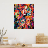 Poster Face des femmes transgenres Abstraites (Cuisine)