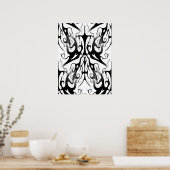 Poster Face élégante dans le feu et flammes conception tr (Cuisine)