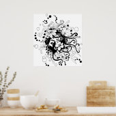 Poster Face fleurie (Cuisine)