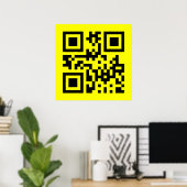 Poster Face heureuse ☻ inversée — Code QR (Bureau à domicile)