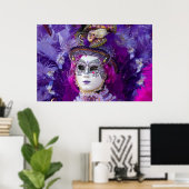 Poster Face Of A Carnival Costume, Venice (Bureau à domicile)