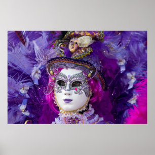Poster Face Of A Carnival Costume, Venice