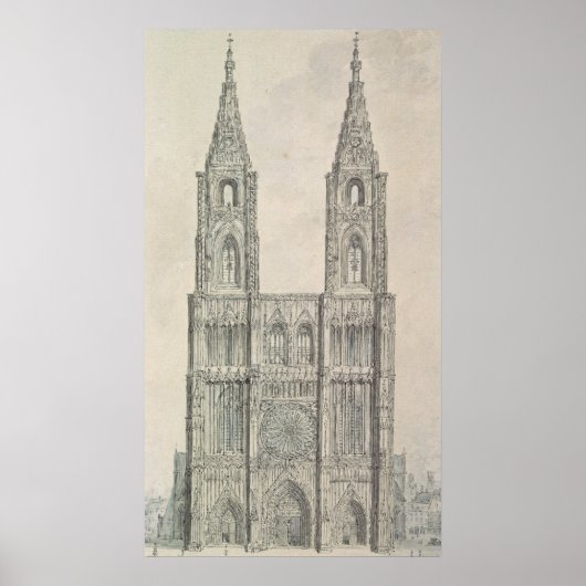 Poster Face ouest de la cathédrale de Strasbourg (Devant)