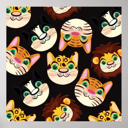 Poster Faces de chat (Devant)