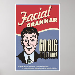 Poster Facial Grammar. An ASL classroom poster.