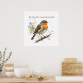Poster Facile à distraire par les oiseaux Citation amusan (Cuisine)
