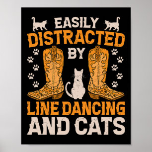 Poster Facilement Distrait Par La Danse De Ligne Et Les C