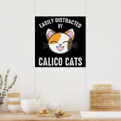 Poster Facilement Distrait Par Les Chats Calico (Cuisine)