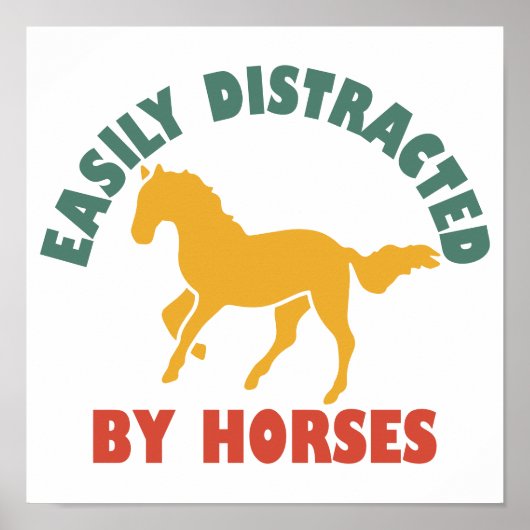 Poster Facilement Distrait Par Les Chevaux (Devant)