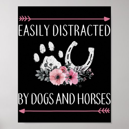 Poster Facilement Distrait Par Les Chiens Et Les Chevaux (Devant)