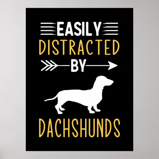 Poster Facilement Distrait Par Les Dachshunds (Devant)