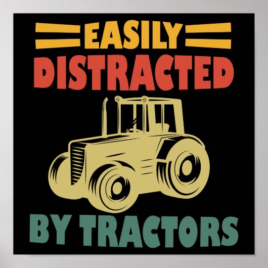 Poster Facilement Distrait Par Les Tracteurs (Devant)
