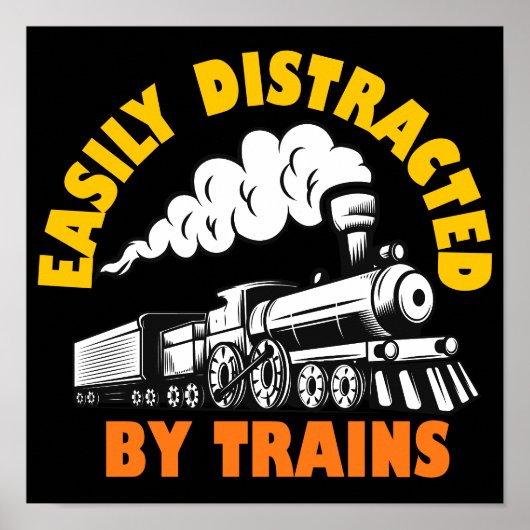 Poster Facilement Distrait Par Les Trains (Devant)