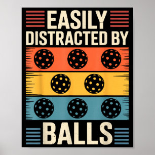 Poster Facilement distrait par pickleball