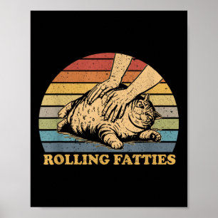 Poster Factures Roulantes De Chat Drôle Uni-adultes Et En