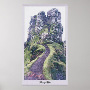 Poster Faery Glen Castle Illustration avec texte