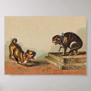 Poster Faible chien et Kitty de carlin
