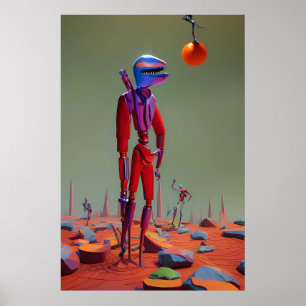 Poster Faible danger Fruit Ken Gage Surréalisme
